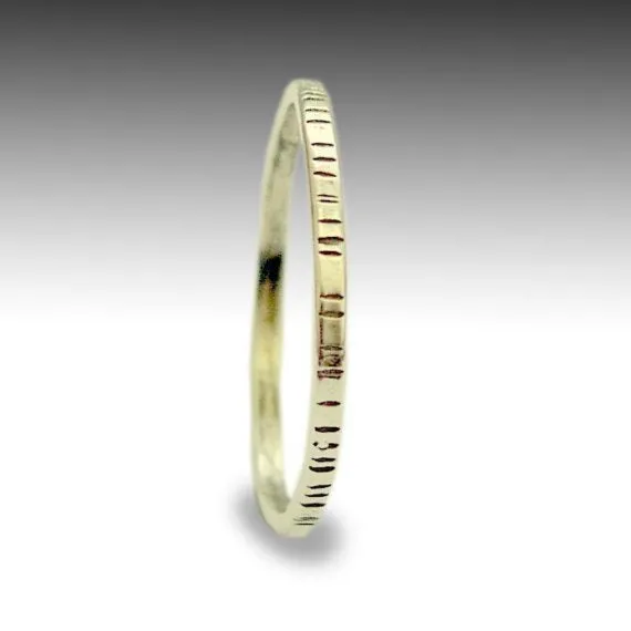 Thin Scratched Gold Wedding Ring - Time.