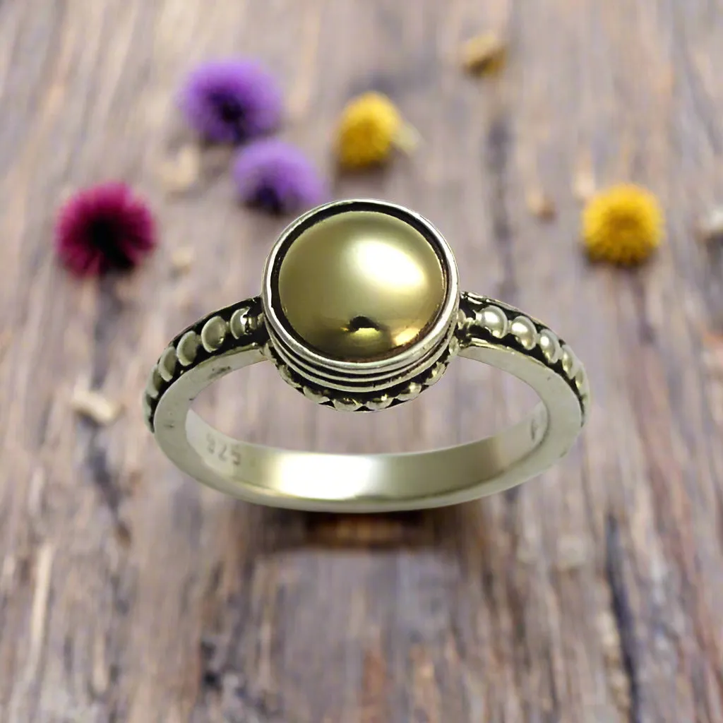 Thin Simple Silver Dotted Band - Evening Light.