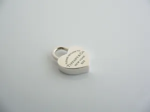 Tiffany & Co Blue Enamel Heart Padlock Pendant Charm Return to Tiffany Gift Love