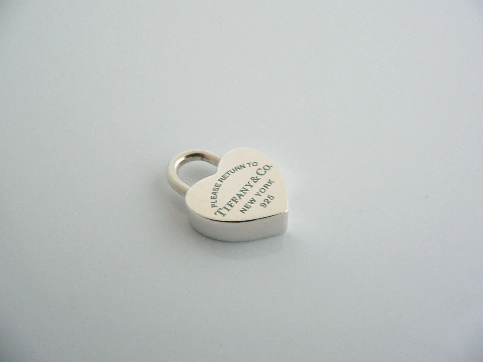Tiffany & Co Blue Enamel Heart Padlock Pendant Charm Return to Tiffany Gift Love