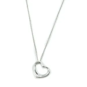 Tiffany & Co Elsa Peretti Open Heart 22mm Pendant Sterling Silver Necklace - 16"