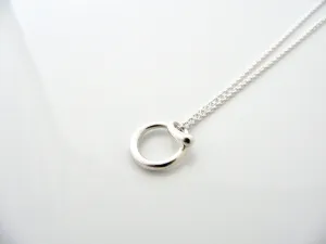 Tiffany & Co Silver Peretti Alphabet O Necklace Pendant 18 In Chain Medium Size