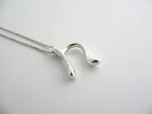 Tiffany & Co Silver Peretti Large Huge Alphabet N Necklace Pendant 20 Inch Gift