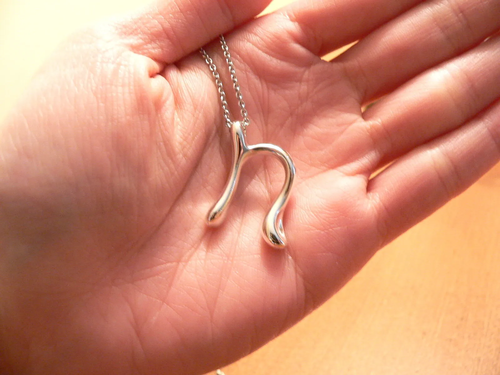 Tiffany & Co Silver Peretti Large Huge Alphabet N Necklace Pendant 20 Inch Gift
