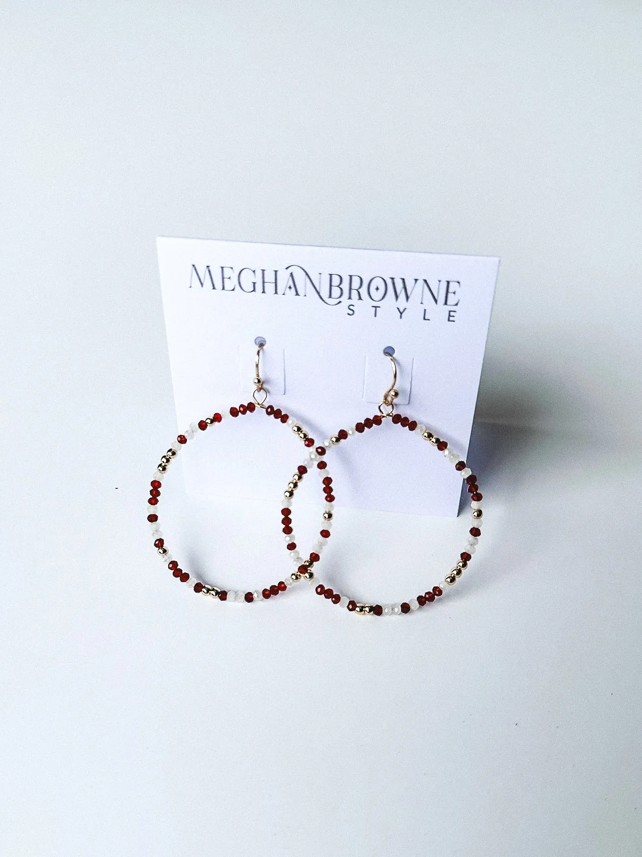 Tiger Beaded Drop Circle Earring