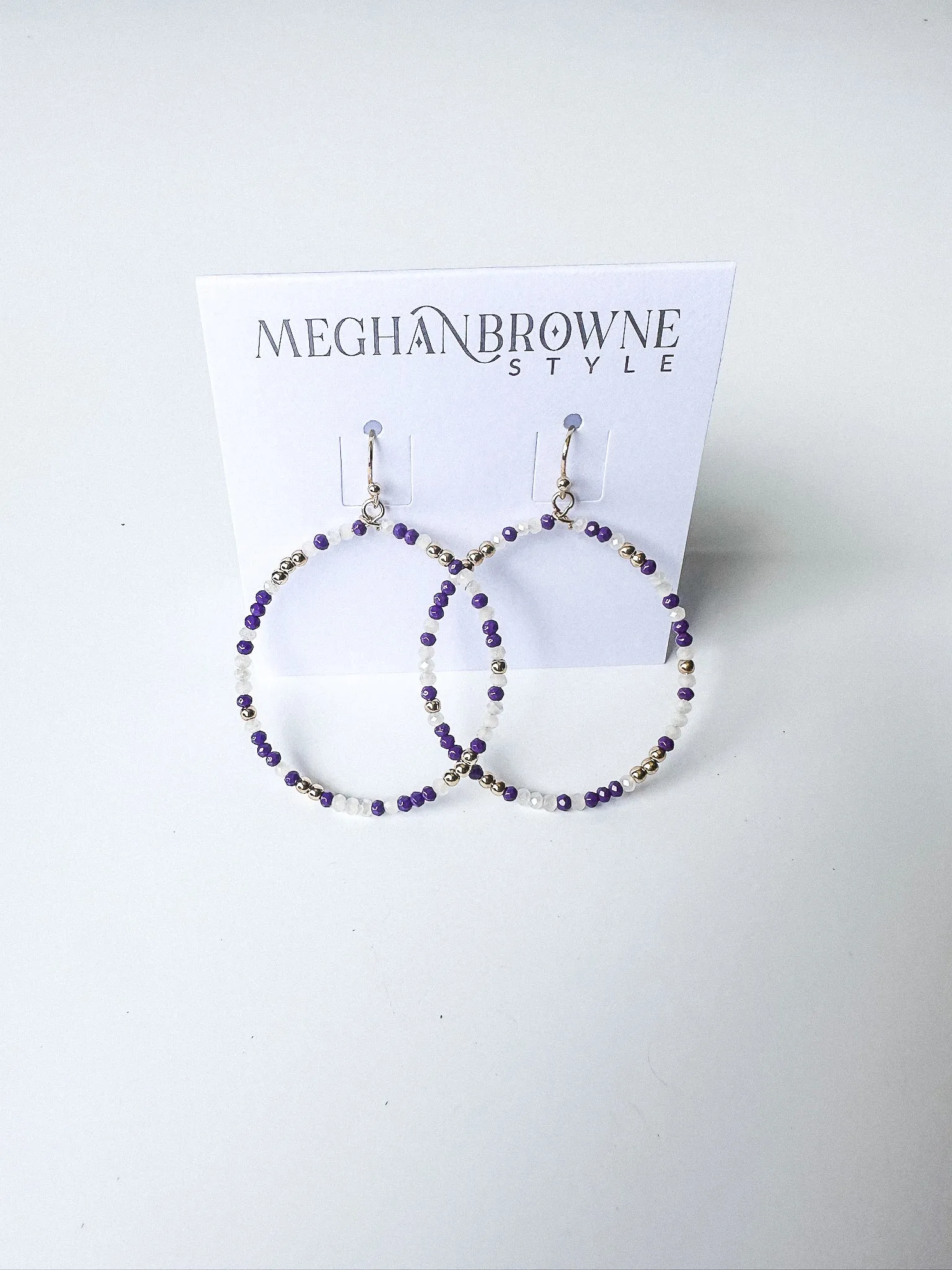 Tiger Beaded Drop Circle Earring