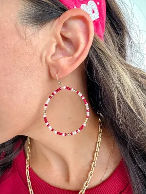 Tiger Beaded Drop Circle Earring