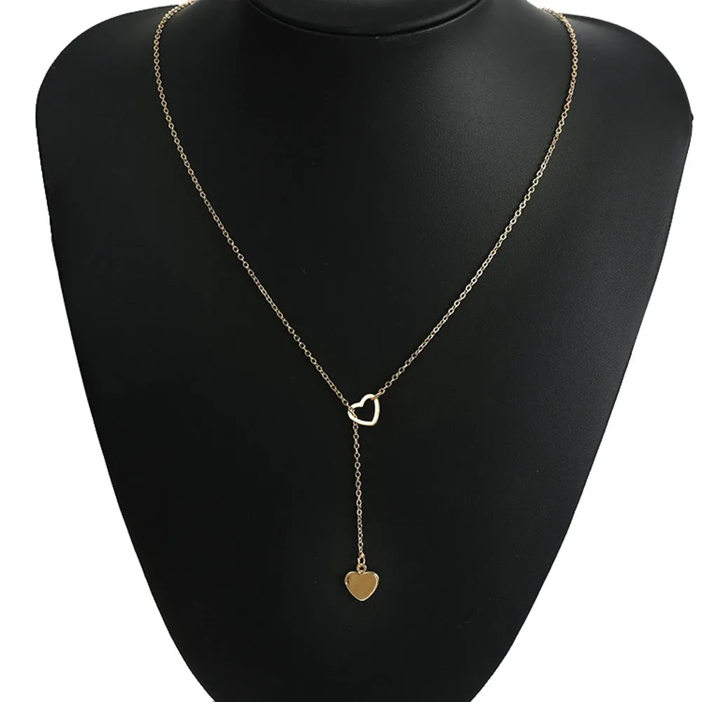 Trendy Minimalist Gold and Silver Pendant Chain Necklace