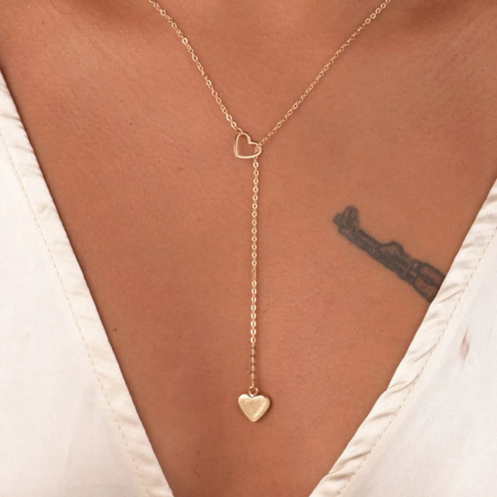 Trendy Minimalist Gold and Silver Pendant Chain Necklace