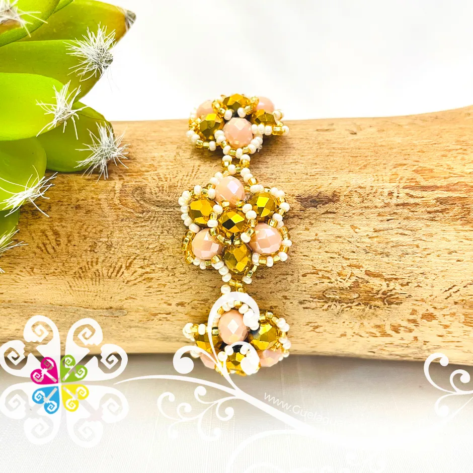 Trio Flower Beaded Bracelet