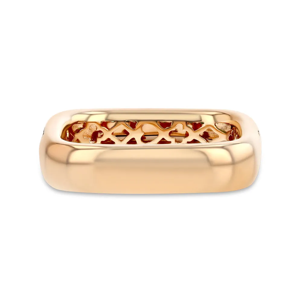 Tsavorites and Rose Gold Square Ring