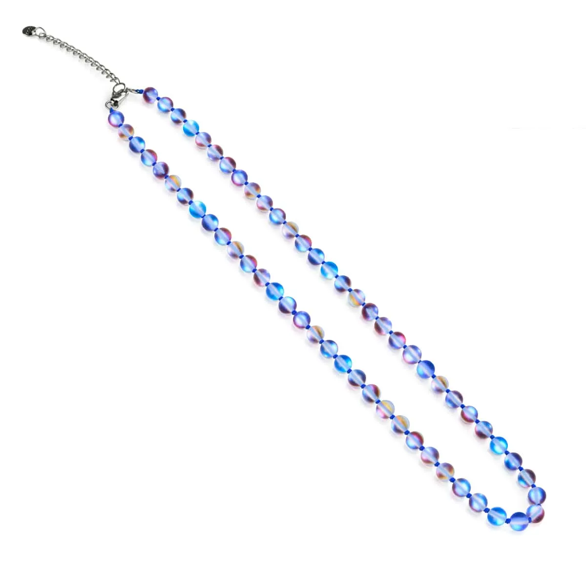Unicorn Blue | Silver | Mermaid Glass Knotted Necklace
