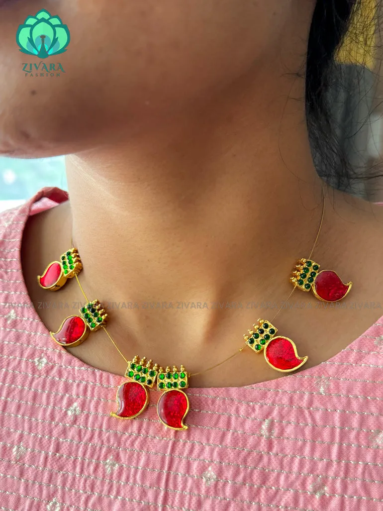 Uthara - invisble kemp neckwear  jewellery series- latest kempjewellery - Zivara Fashion