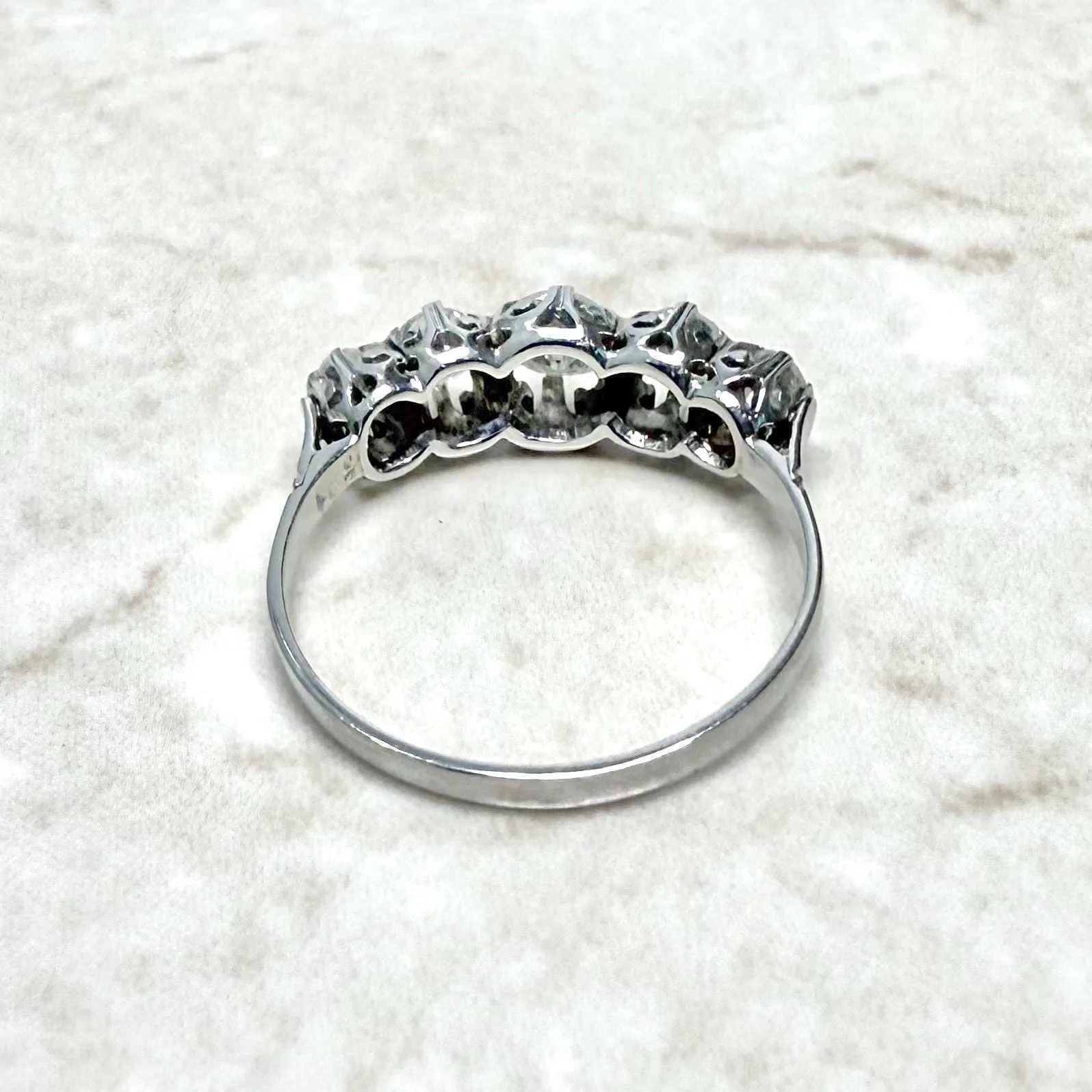 Vintage 1940’s Platinum 0.90 Carat Diamond 5-Stone Ring