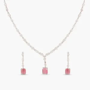 Violetta CZ Pink Necklace Set