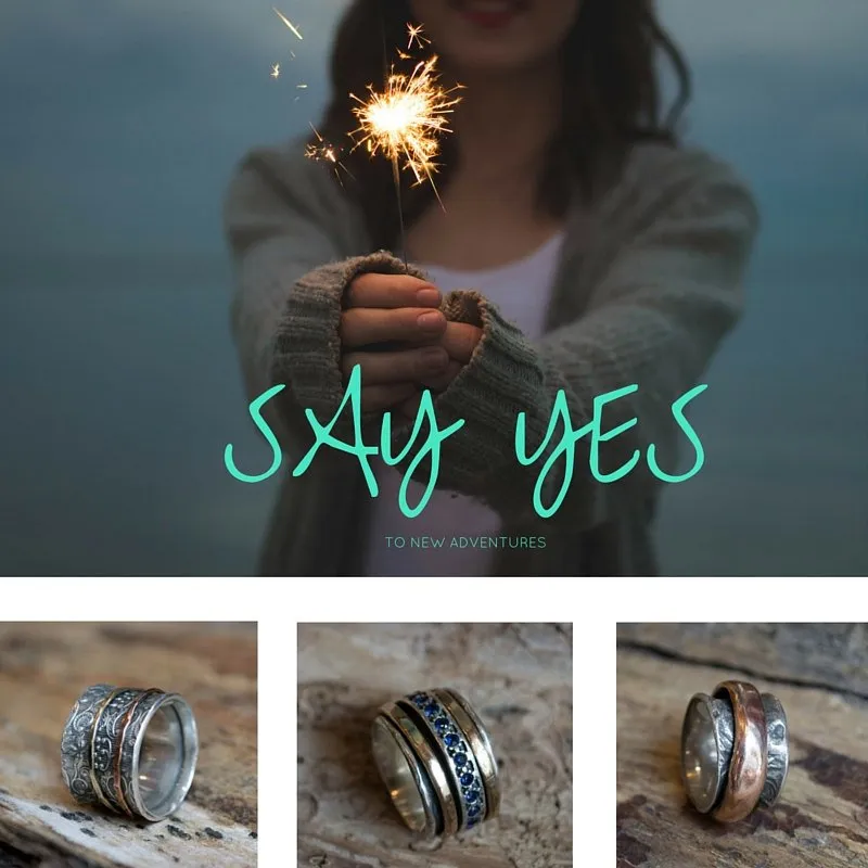 Wedding band, Sterling silver Brass ring, spinners ring, wide silver band, meditation ring, fidget ring, simple band - Simply us R2450