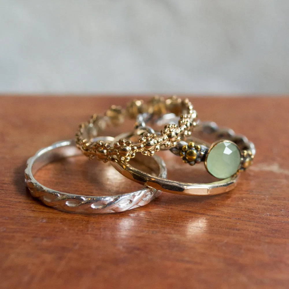 Wedding ring, stacking ring, boho ring, thin ring, dainty ring, silver ring, braided ring, skinny ring, unique band for her - Our Life R2280