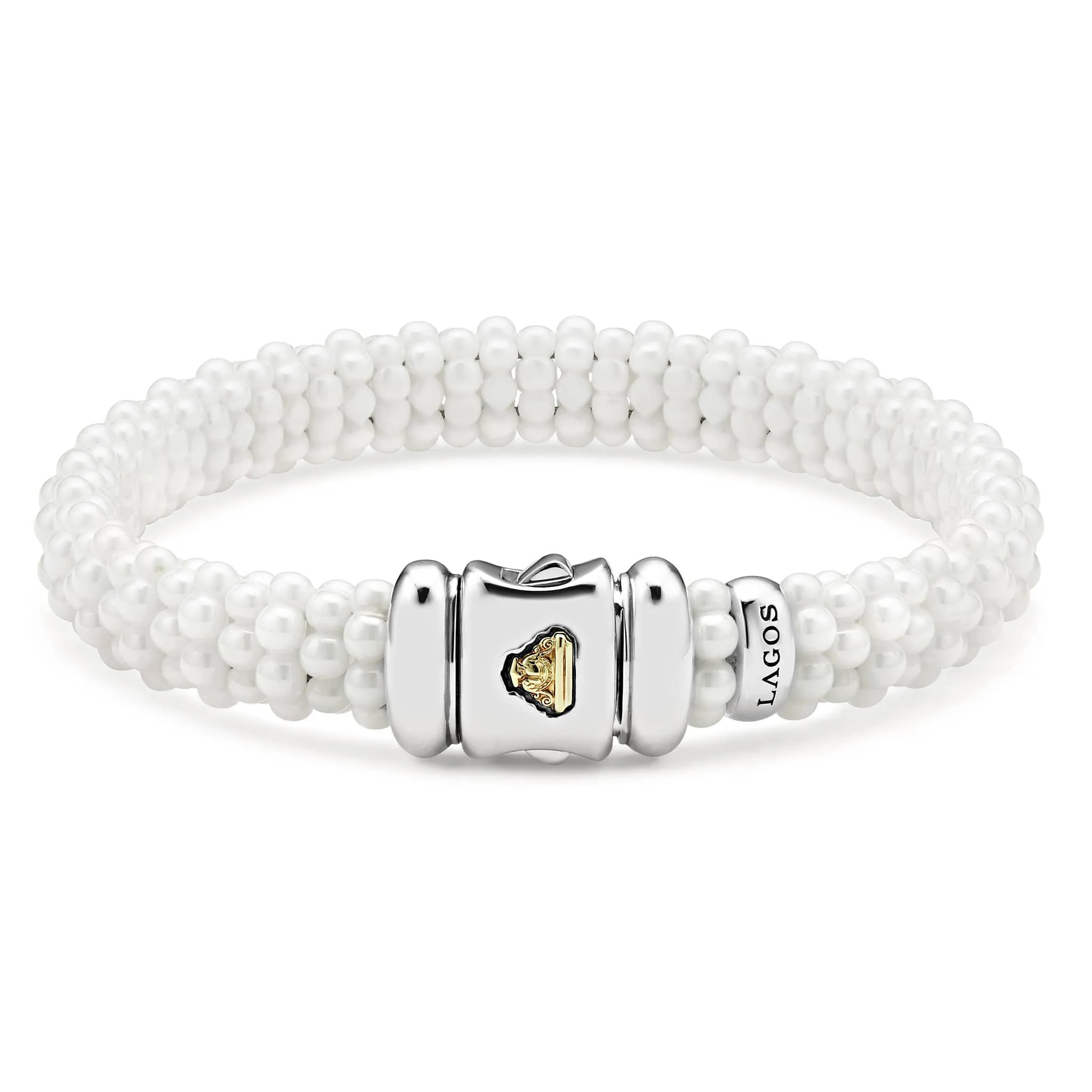 White Caviar White Ceramic Beaded Bracelet | 9mm