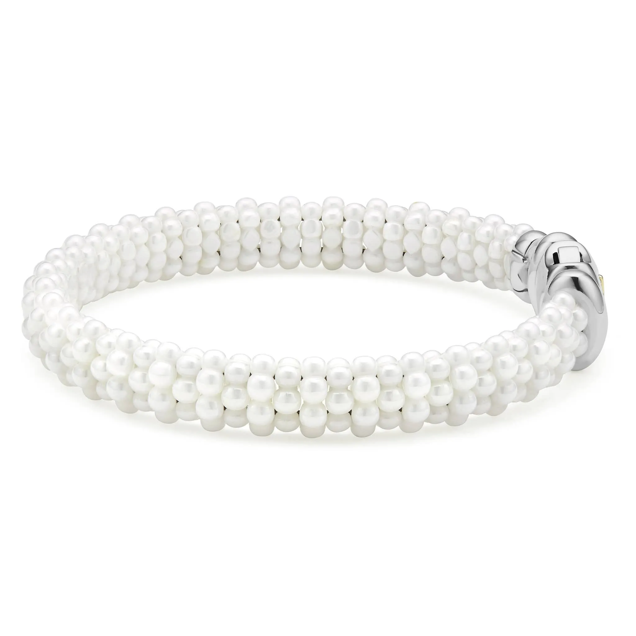 White Caviar White Ceramic Beaded Bracelet | 9mm