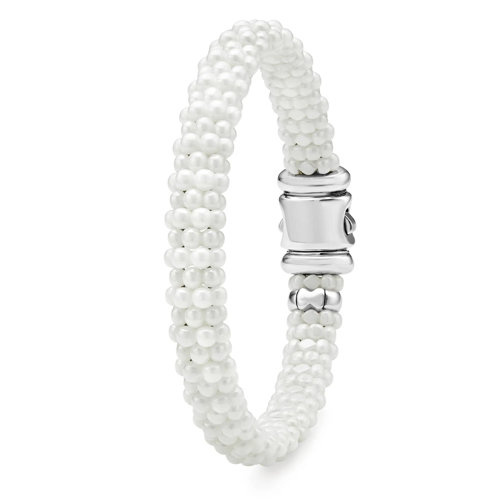 White Caviar White Ceramic Beaded Bracelet | 9mm