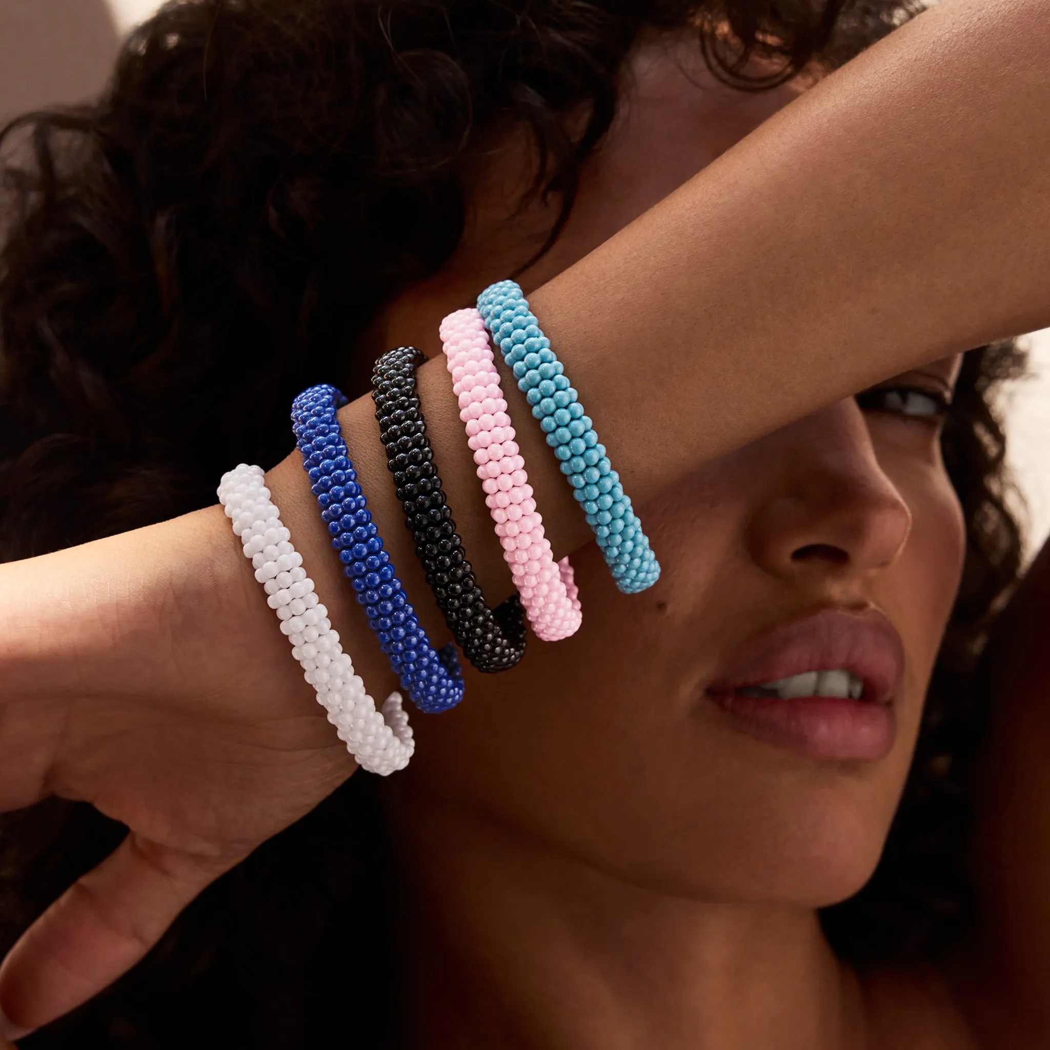 White Caviar White Ceramic Beaded Bracelet | 9mm