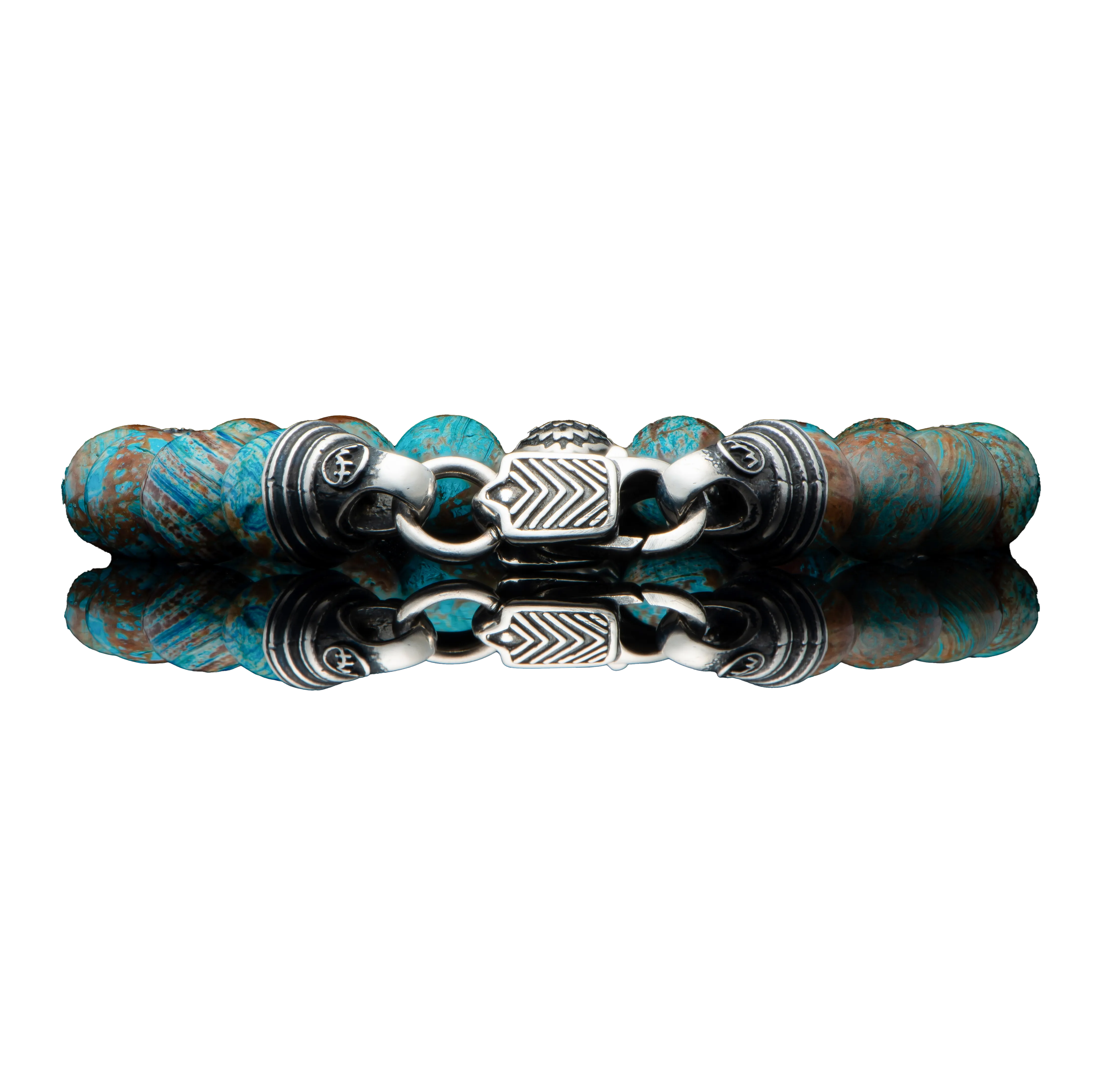 William Henry Seaside Blue Lace Agate Beaded Bracelet