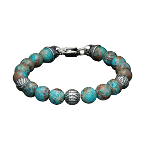 William Henry Seaside Blue Lace Agate Beaded Bracelet