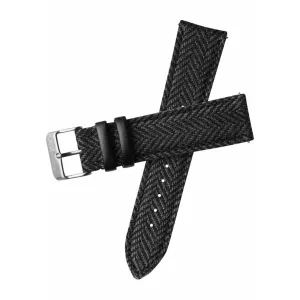 Xeric 20mm Herringbone Tweed Black Strap Silver Buckle