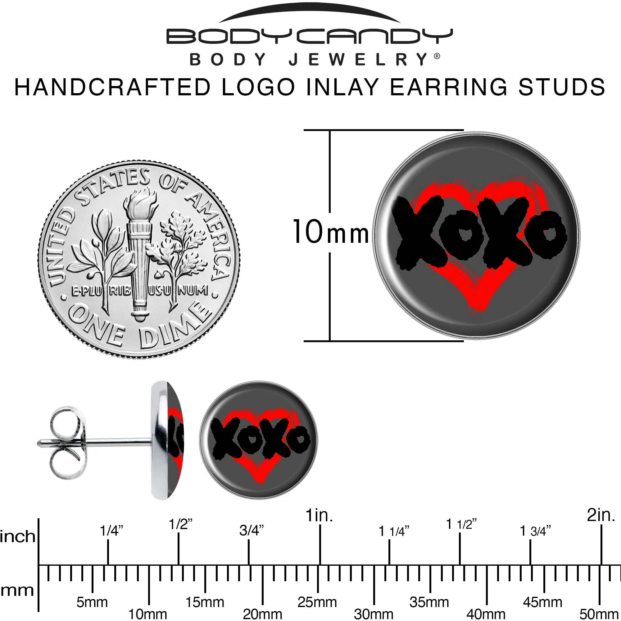 XOXO Heart Stud Earrings