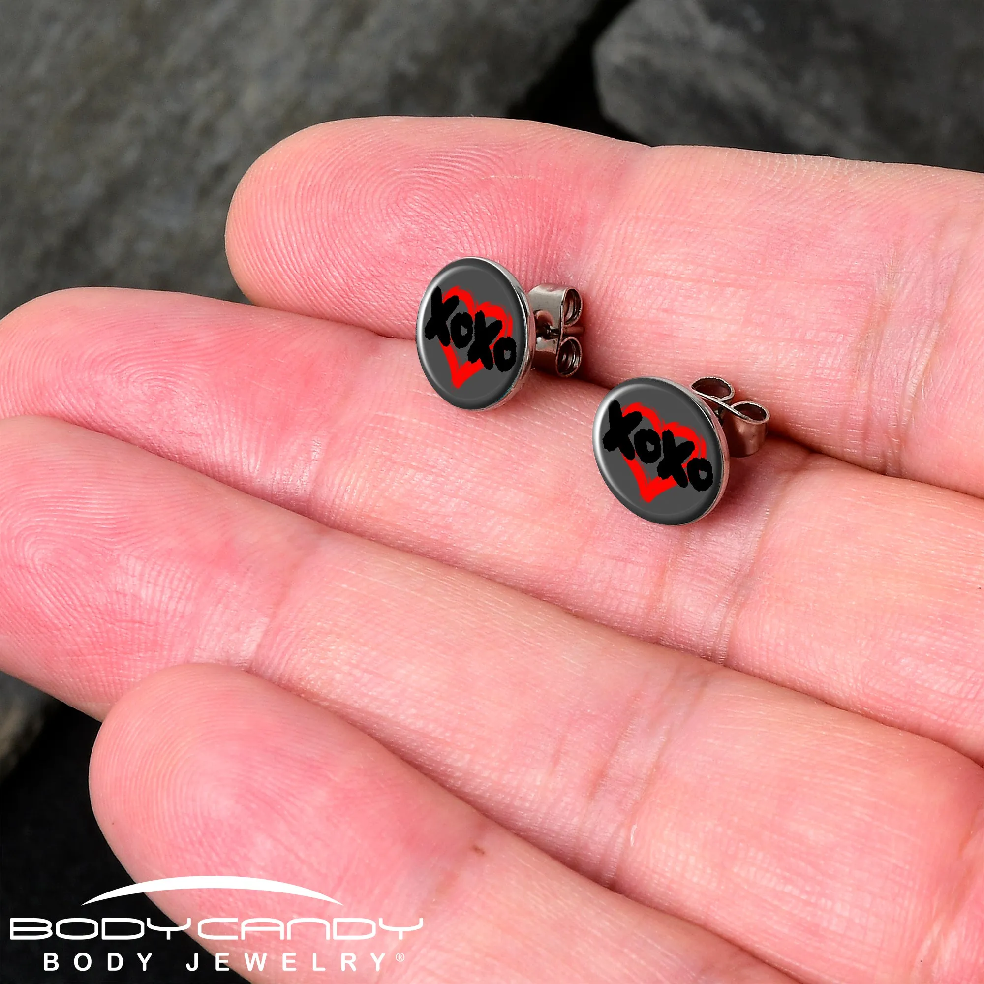 XOXO Heart Stud Earrings