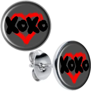 XOXO Heart Stud Earrings
