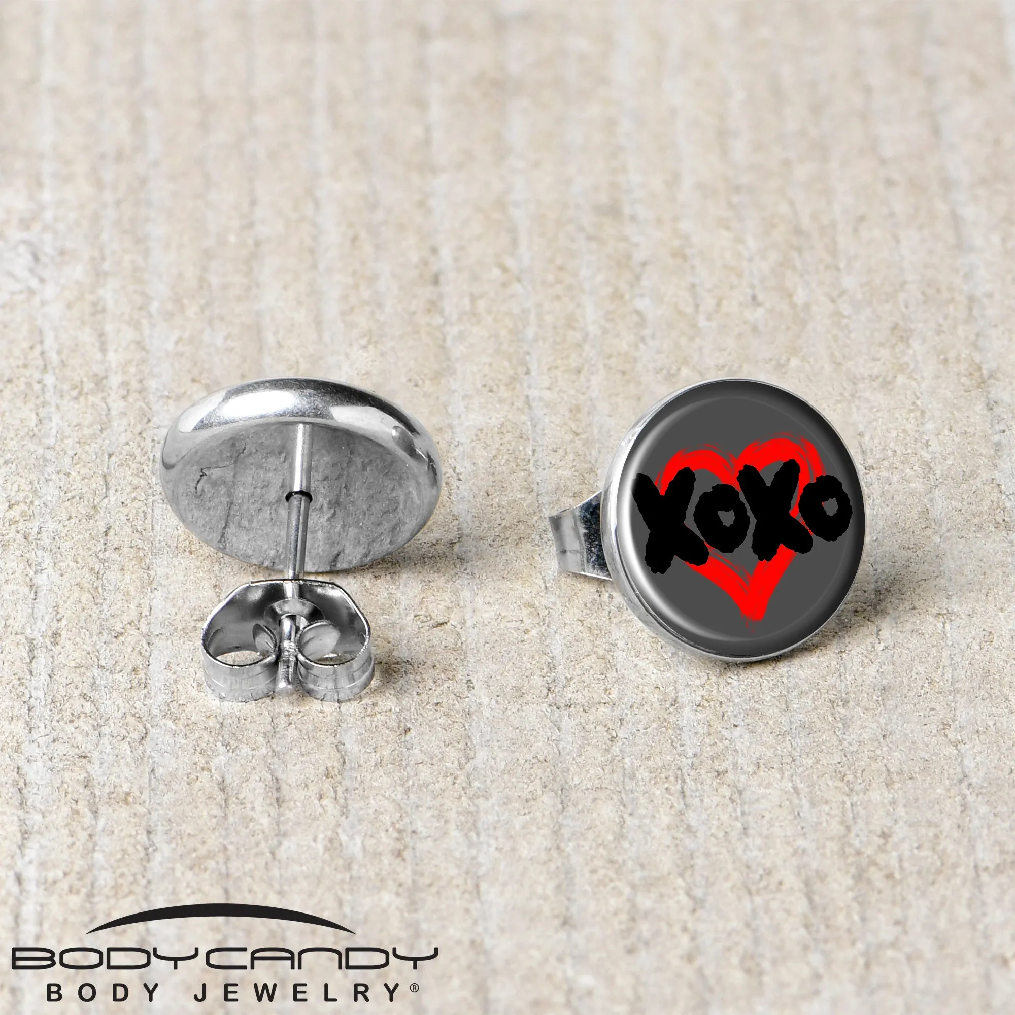 XOXO Heart Stud Earrings