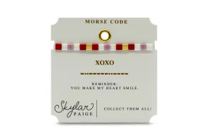 XOXO - Morse Code Tila Beaded Bracelet