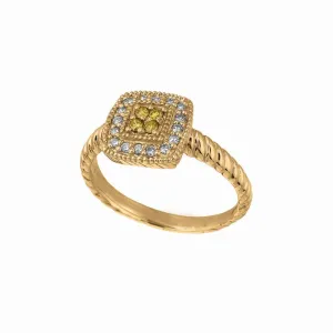 YELLOW & WHITE DIAMOND RING 14K GOLD (0.3 CTW)