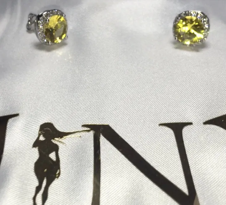 Yellow Diamond Earrings | Womens Earrings | Canary Yellow Earrings | Yellow Diamond Ear Studs | Stud Earrings | Diamond Ear Studs
