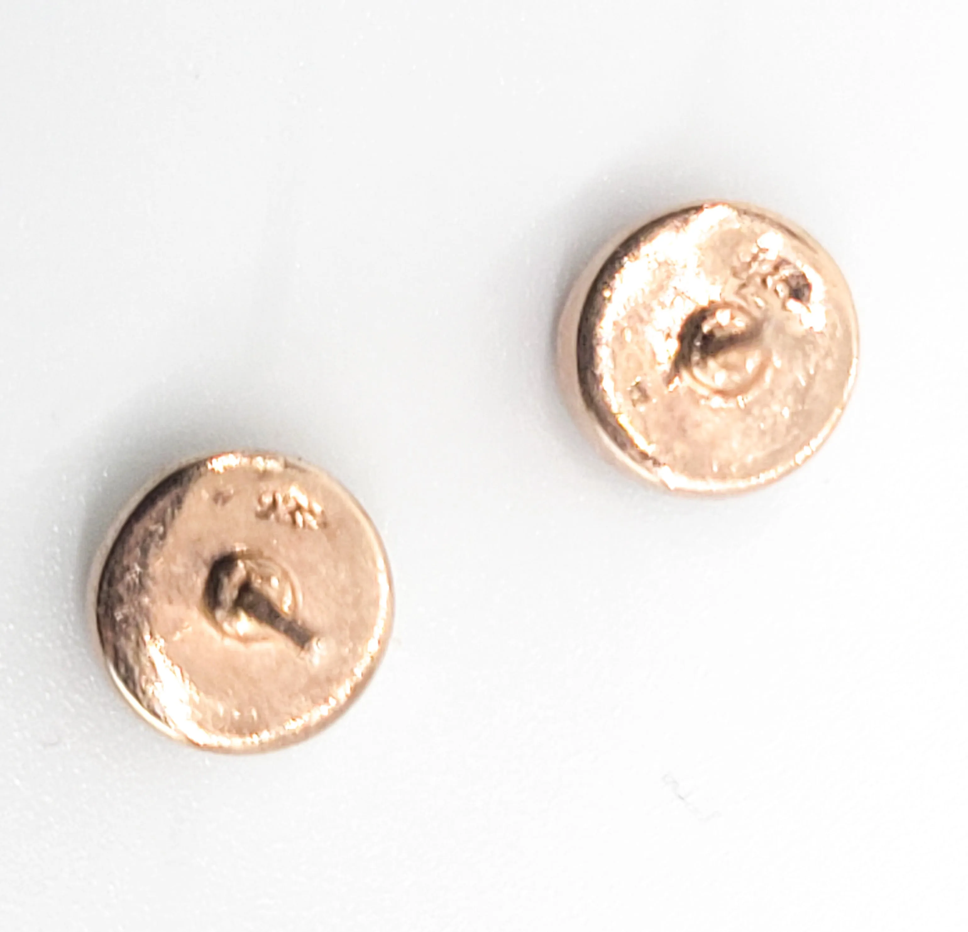 Yellow druzy gemstone rose gold over sterling silver stud earrings