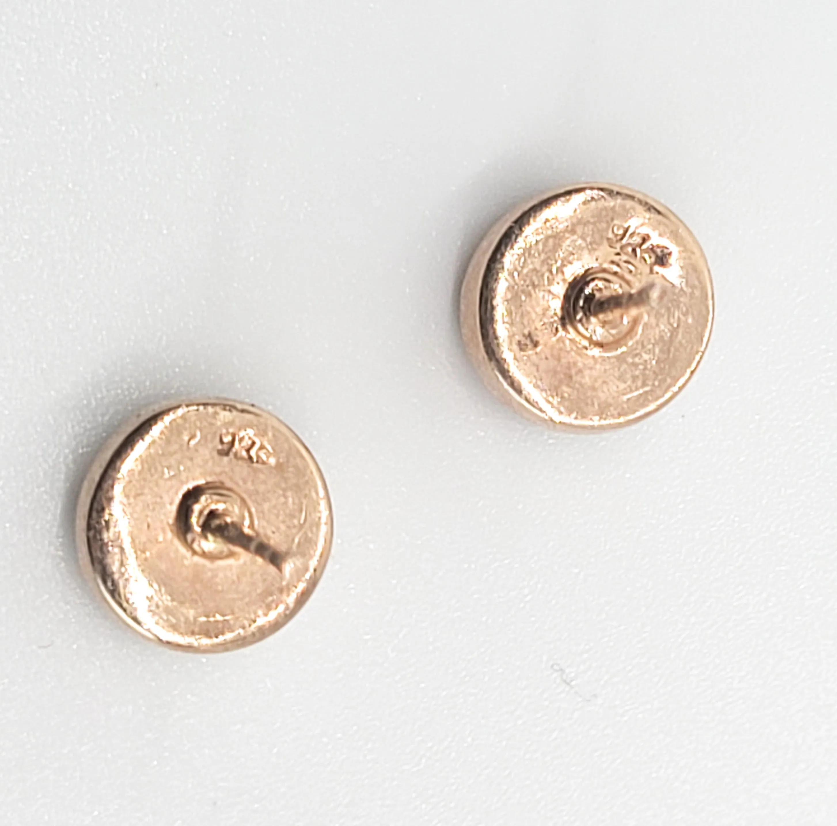Yellow druzy gemstone rose gold over sterling silver stud earrings