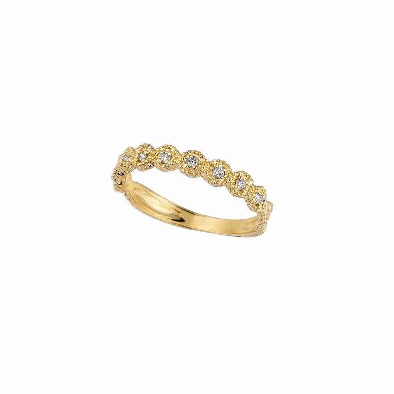 YELLOW GOLD DIAMOND STACK RING 14K GOLD (0.2 CTW)