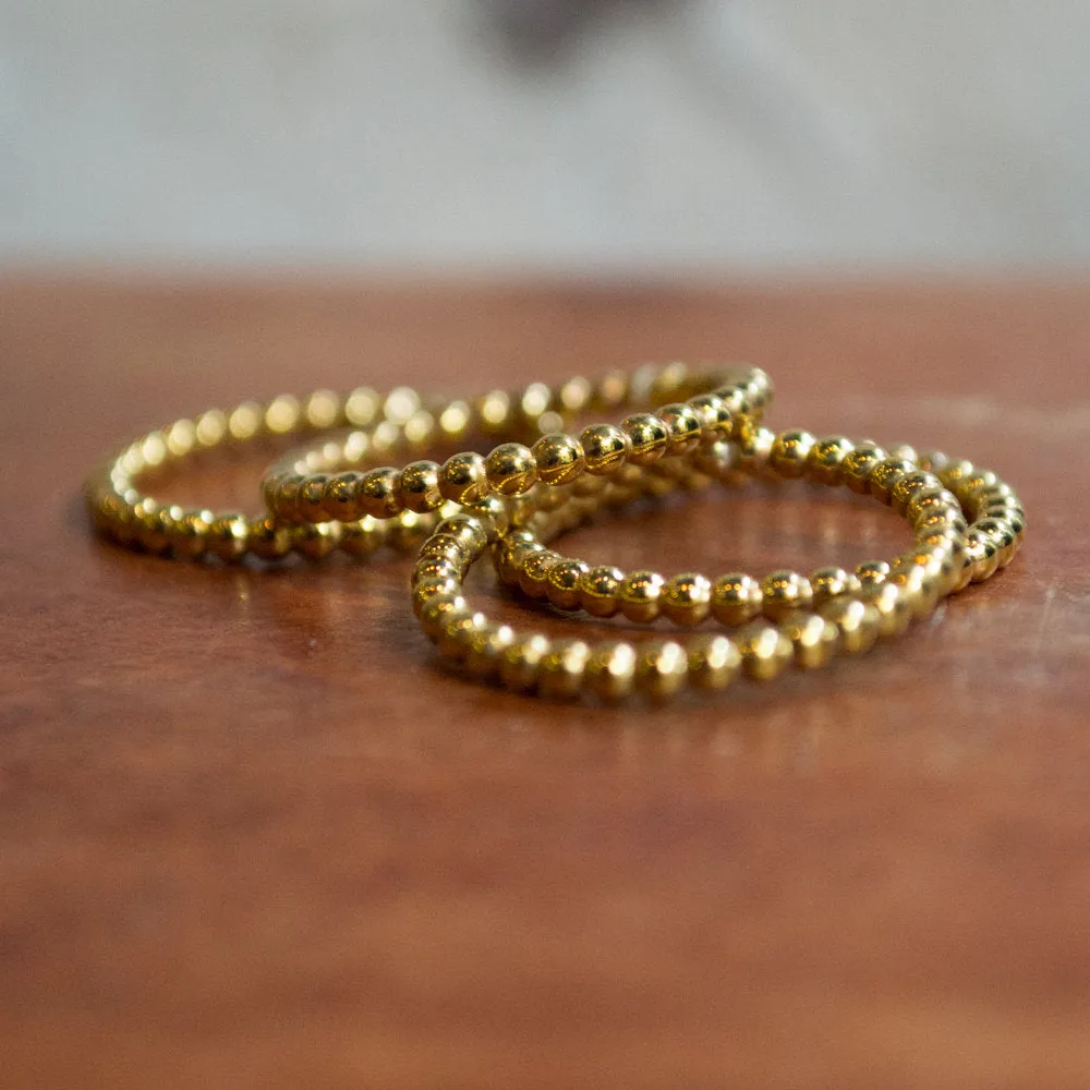 Yellow Gold-filled Skinny Balls Ring - Happy.