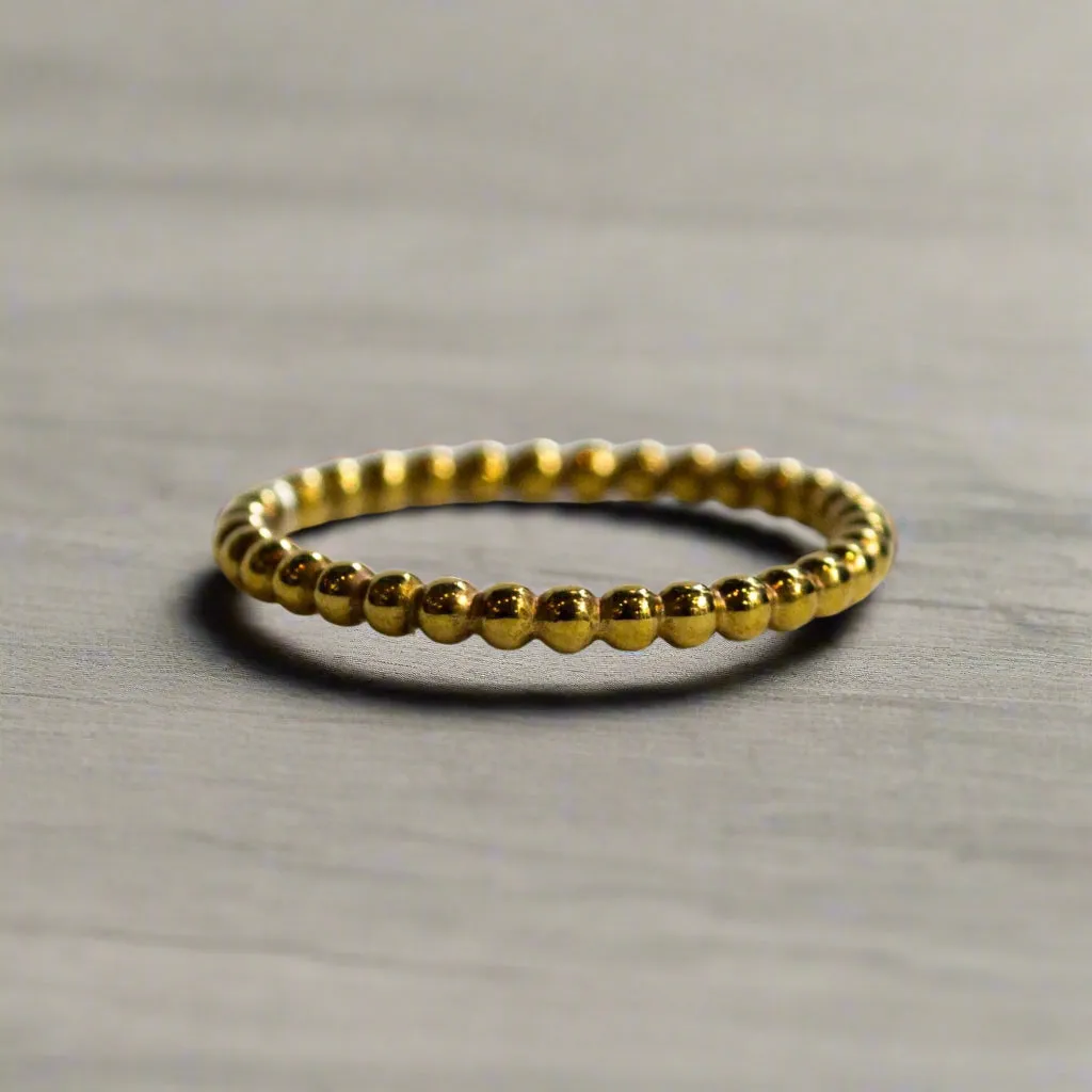 Yellow Gold-filled Skinny Balls Ring - Happy.