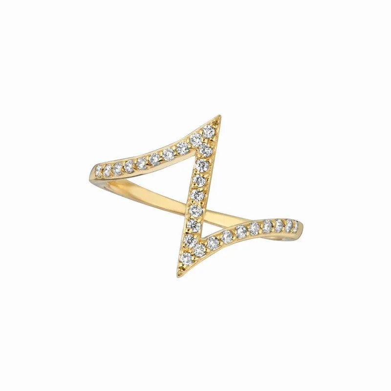 ‘Z’ DIAMOND RING 14K GOLD (0.25 CTW)